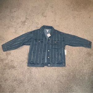 Rhinestone embellished denim jacket